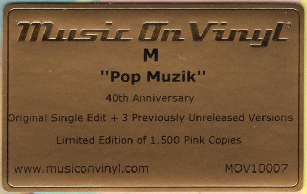 M (2) : Pop Muzik (10", RSD, Ltd, Num, 40t)