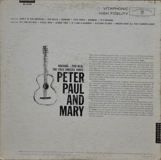Peter, Paul & Mary : Peter, Paul And Mary (LP, Album, Mono)