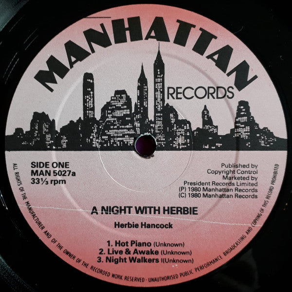 Herbie Hancock : A Night With Herbie Hancock (LP)