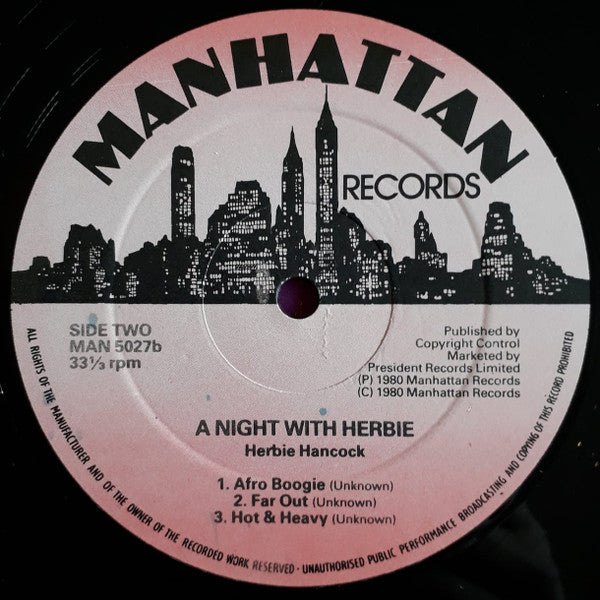 Herbie Hancock : A Night With Herbie Hancock (LP)