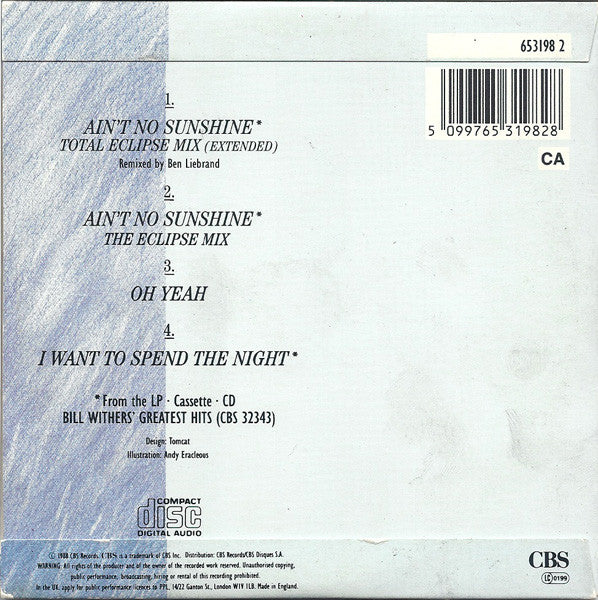 Bill Withers : Ain't No Sunshine (CD, Single)