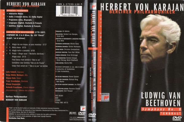 Herbert von Karajan, Berliner Philharmoniker : Ludwig Van Beethoven Symphony No. 9 "Choral" (DVD-V, RE, NTSC)