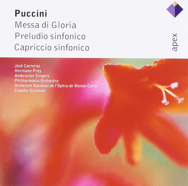 Giacomo Puccini - José Carreras, Hermann Prey, The Ambrosian Singers, Philharmonia Orchestra, Orchestre National De L'Opéra De Monte-Carlo, Claudio Scimone : Messa Di Gloria / Preludio Sinfonico / Capriccio Sinfonico (CD, RE)