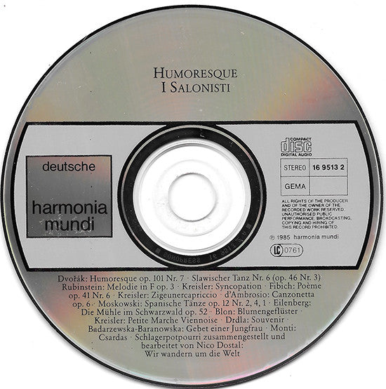 I Salonisti : Humoresque - I Salonisti Spielen Salonmusik (CD, Album)