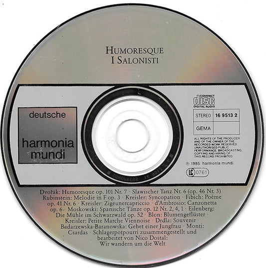 I Salonisti : Humoresque - I Salonisti Spielen Salonmusik (CD, Album)