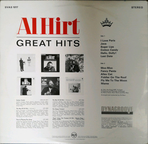 Al Hirt : Great Hits (LP, Comp, Dyn)