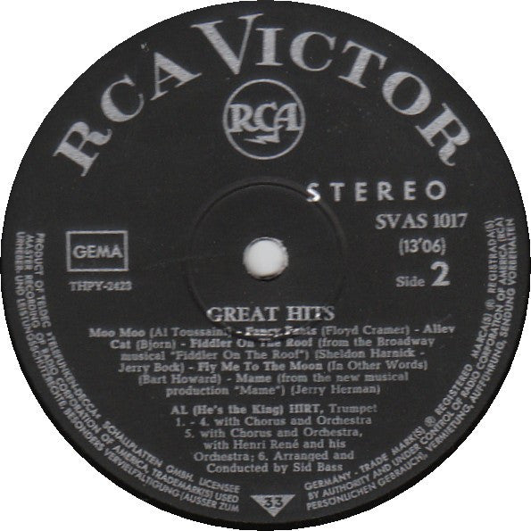 Al Hirt : Great Hits (LP, Comp, Dyn)