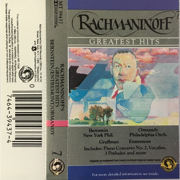 Leonard Bernstein With New York Philharmonic And Eugene Ormandy With The Philadelphia Orchestra, Sergei Vasilyevich Rachmaninoff : Rachmaninoff's Greatest Hits (Cass, Comp)
