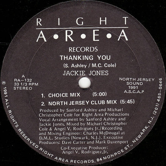 Jackie Jones : Thanking You (12")
