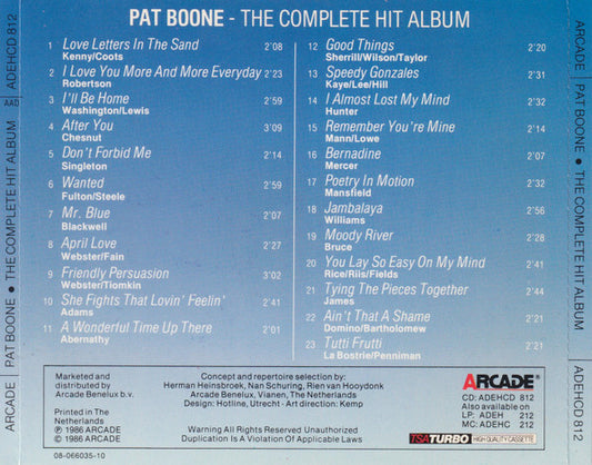 Pat Boone : The Complete Hit Album  (CD, Comp)