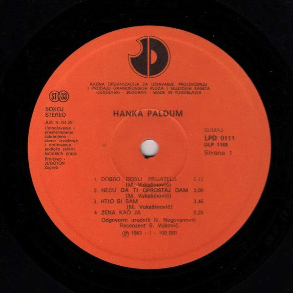 Hanka Paldum : Dobro Došli Prijatelji (LP, Album)