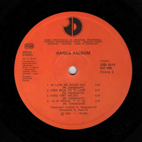 Hanka Paldum : Dobro Došli Prijatelji (LP, Album)