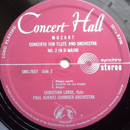 Wolfgang Amadeus Mozart / Orchestre De Chambre Paul Kuentz : Concerto Pour Flute Et Harpe (LP)