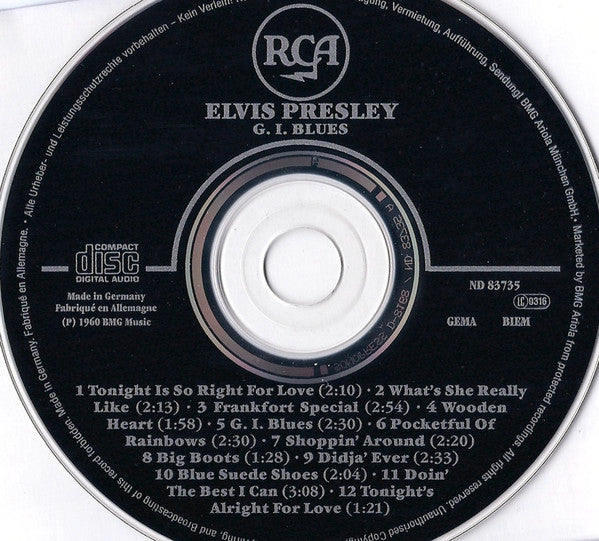 Elvis Presley : G.I. Blues (CD, Album, RE)