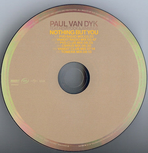 Paul van Dyk Feat. Hemstock & Jennings : Nothing But You (CD, Maxi)