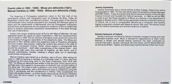 Duarte Lôbo • Manuel Cardoso (2) - Schola Cantorum of Oxford, Jeremy Summerly : Portuguese Requiem Masses (CD)
