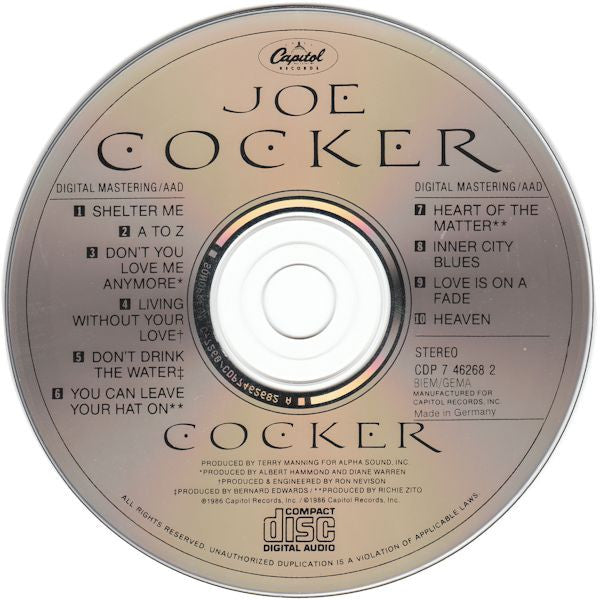 Joe Cocker : Cocker (CD, Album, RE, Son)