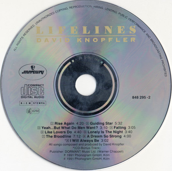 David Knopfler : Lifelines (CD, Album)