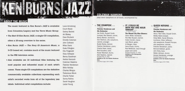 Coleman Hawkins : Ken Burns Jazz: The Definitive Coleman Hawkins (CD, Comp)