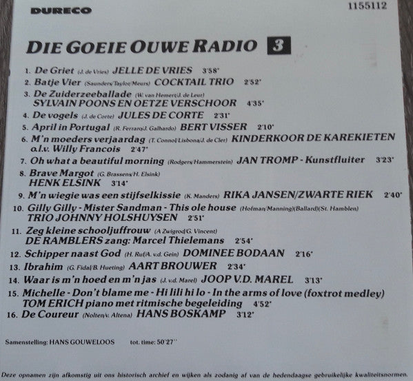Various : Die Goeie Ouwe Radio Volume 3 (CD, Comp)