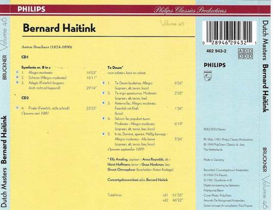 Bernard Haitink, Concertgebouworkest, Anton Bruckner : Symfonie Nr. 8 (2xCD, Comp)