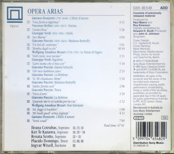Various : Opera Arias (CD, Comp, RE, RM)