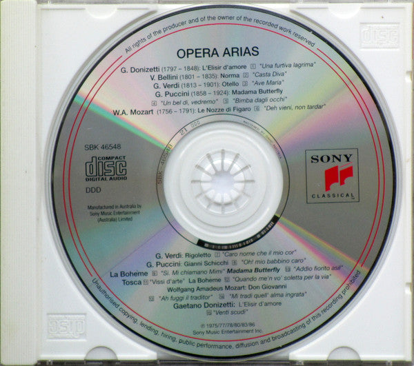 Various : Opera Arias (CD, Comp, RE, RM)
