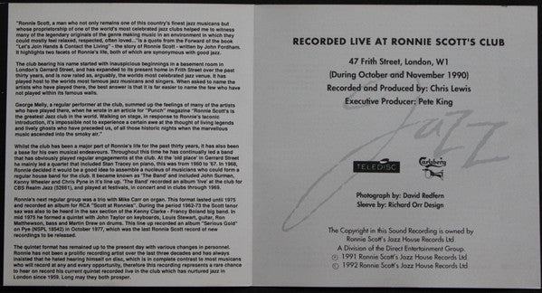 Ronnie Scott's Quintet : Never Pat A Burning Dog (CD, Album, RE)