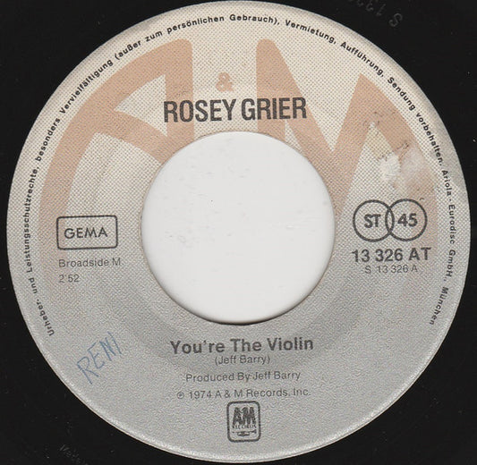Roosevelt Grier : You're The Violin  (7", Single)
