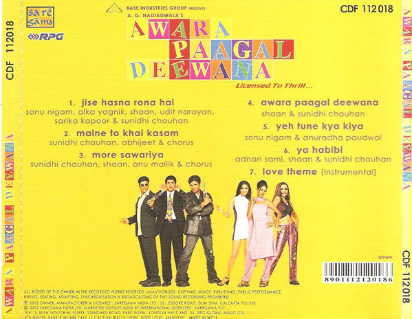 Anu Malik, Sameer : Awara Paagal Deewana - Licensed To Thrill... (CD)