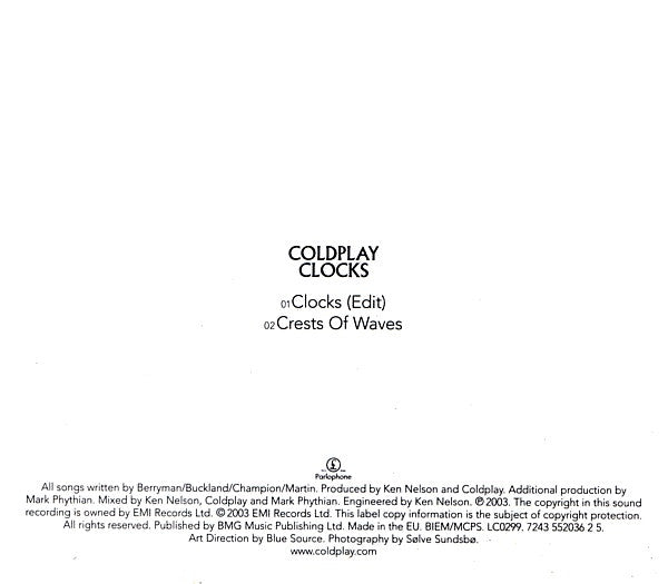 Coldplay : Clocks (CD, Single)