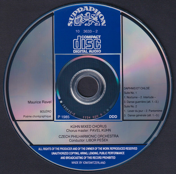Maurice Ravel, Kühn Mixed Choir, The Czech Philharmonic Orchestra, Libor Pešek : Bolero / Daphnis Et Chloe (Ballet Suites Nos. 1 And 2) (CD, Comp)