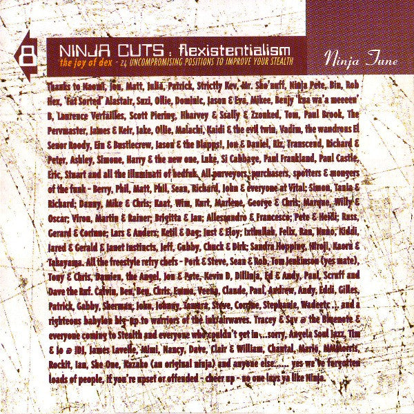 Various : Ninja Cuts: Flexistentialism (The Joy Of Dex (24 Uncompromising Positions To Improve Your Stealth))  (2xCD, Comp)