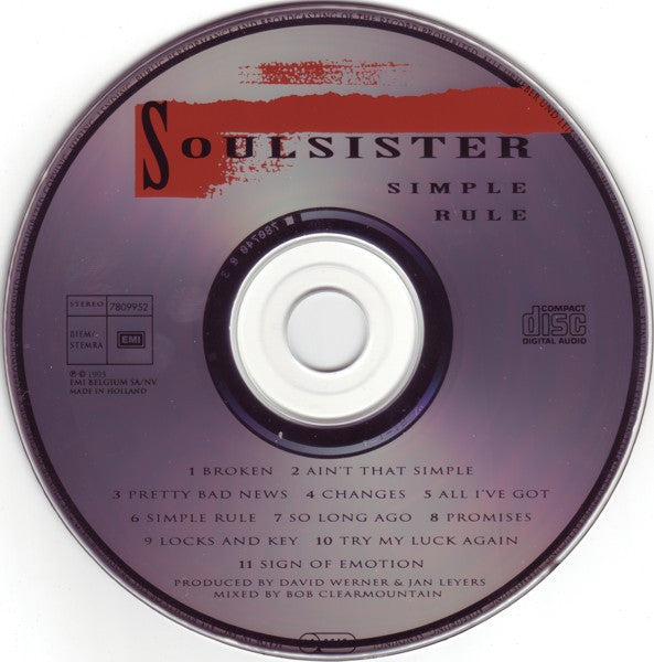 Soulsister : Simple Rule (CD, Album)