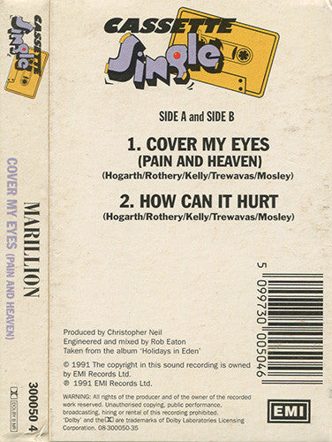 Marillion : Cover My Eyes (Pain And Heaven) (Cass, Single)
