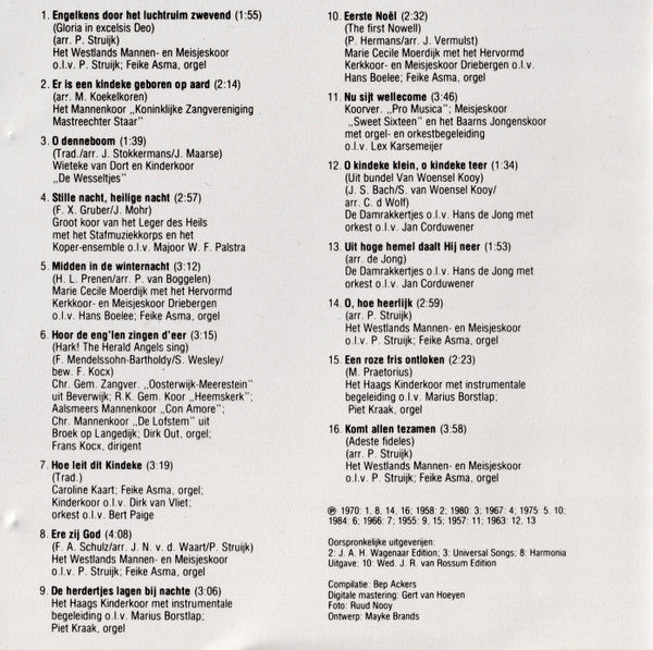 Various : De Bekendste Nederlandse Kerstliederen (CD, Comp)