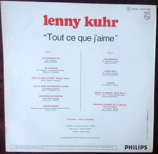 Lenny Kuhr : Tout Ce Que J'Aime (LP, Album)
