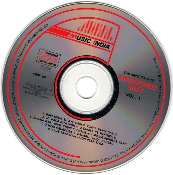 Mohammed Rafi : Live, Round The World - Vol. 1 (CD)