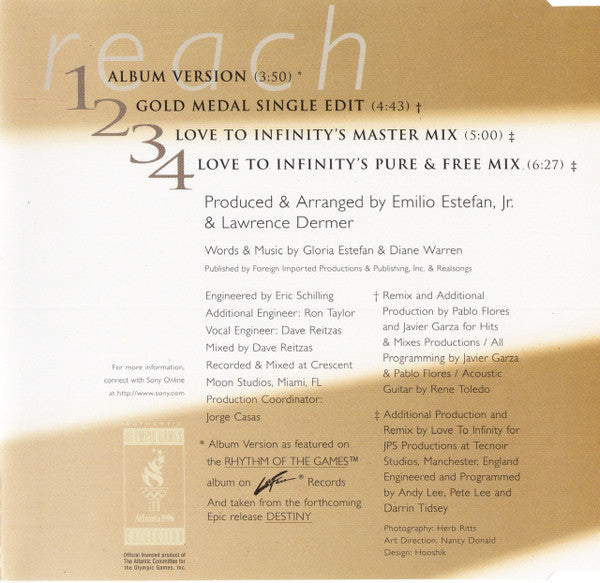 Gloria Estefan : Reach (CD, Maxi)