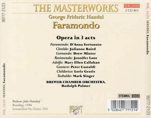 Georg Friedrich Händel : Faramondo (3xCD, Album, RE)