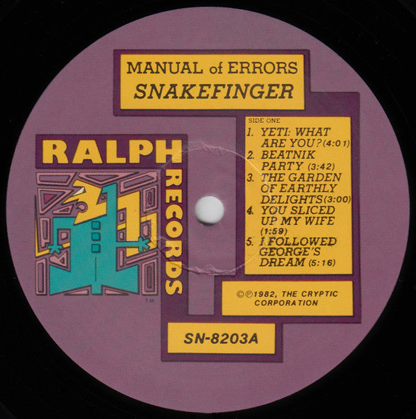 Snakefinger : Manual Of Errors (LP, Album)