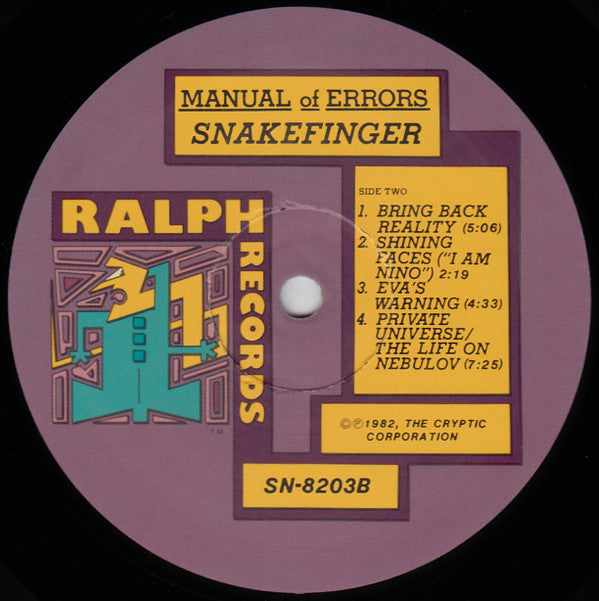 Snakefinger : Manual Of Errors (LP, Album)