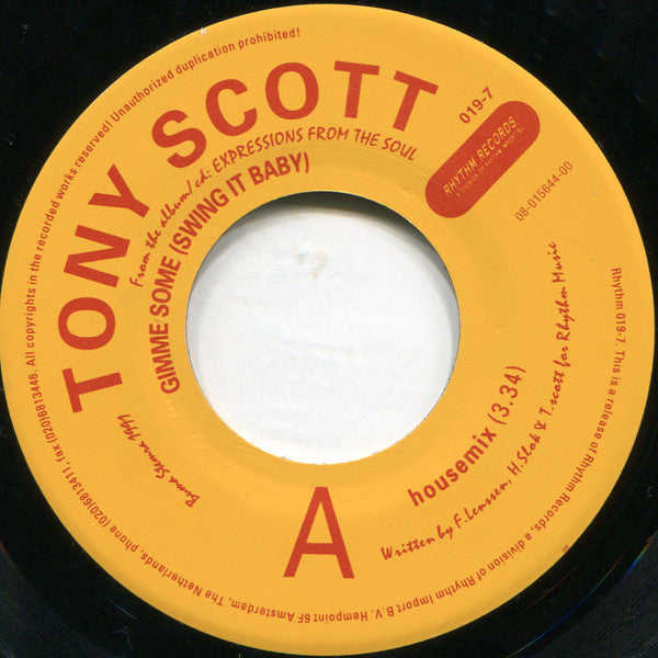 Tony Scott : Gimme Some (Swing It Baby) (7", Single)