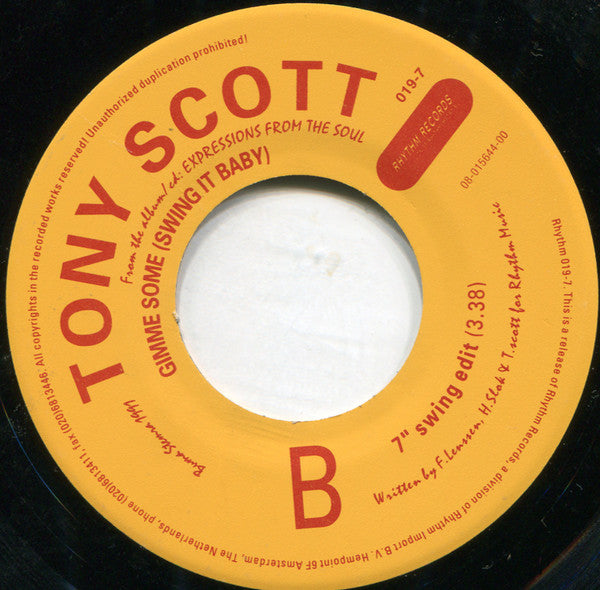 Tony Scott : Gimme Some (Swing It Baby) (7", Single)