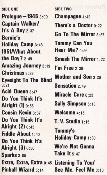Various : Tommy (Original Soundtrack Recording) (Cass, Album)