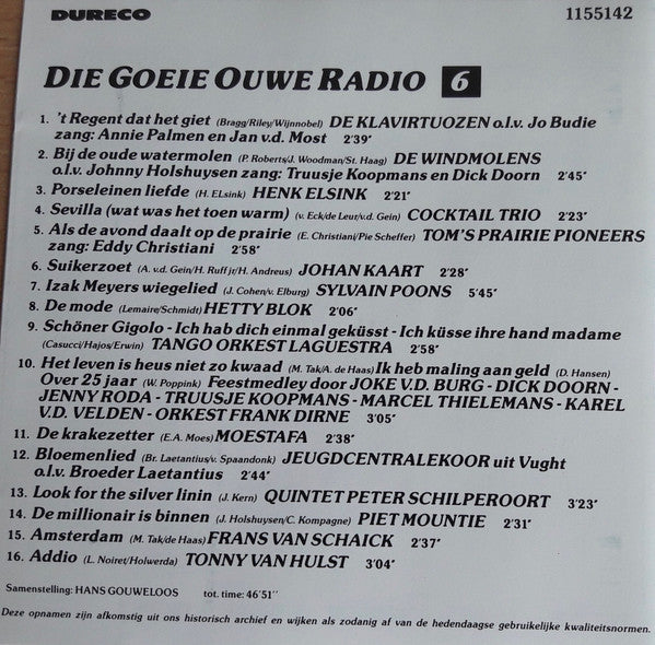 Various : Die Goeie Ouwe Radio Volume 6 (CD, Comp)