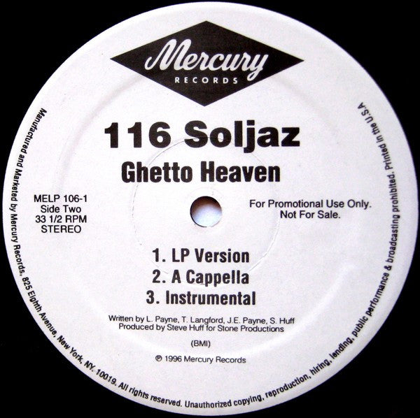 116 Soljaz : All Day Everyday / Ghetto Heaven (12", Promo)
