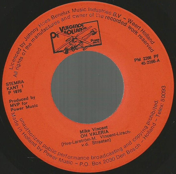 Mike Vincent (2) : Oh, Valeria (7", Single)