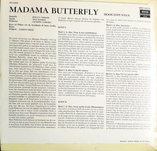 Giacomo Puccini - Renata Tebaldi, Giuseppe Campora, Alberto Erede : Madama Butterfly, Hoogtepunten (LP, Mono)
