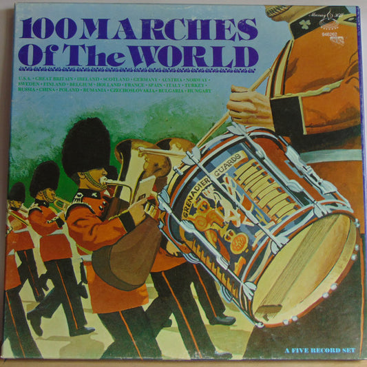 The Band Of The Grenadier Guards : 100 Marches Of The World (5xLP, Comp + Box)